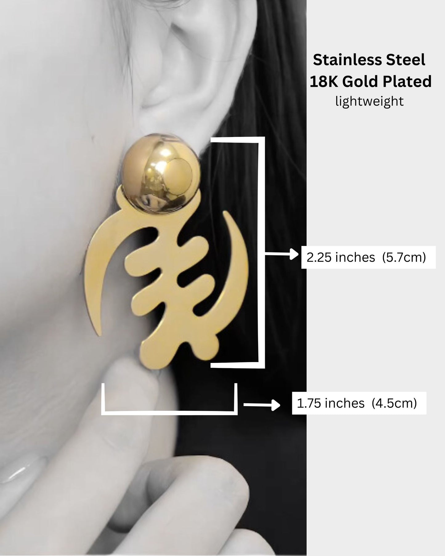 Gye Nyame Earrings - Smooth Finish