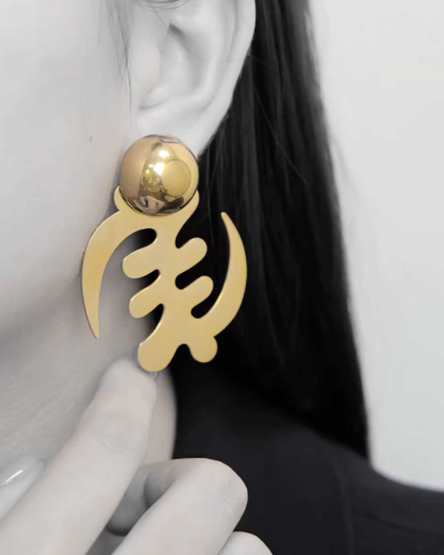 Gye Nyame Earrings - Smooth Finish